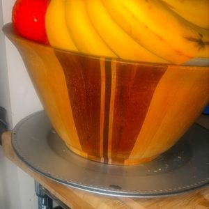 Wooden mixing or fruit bowl